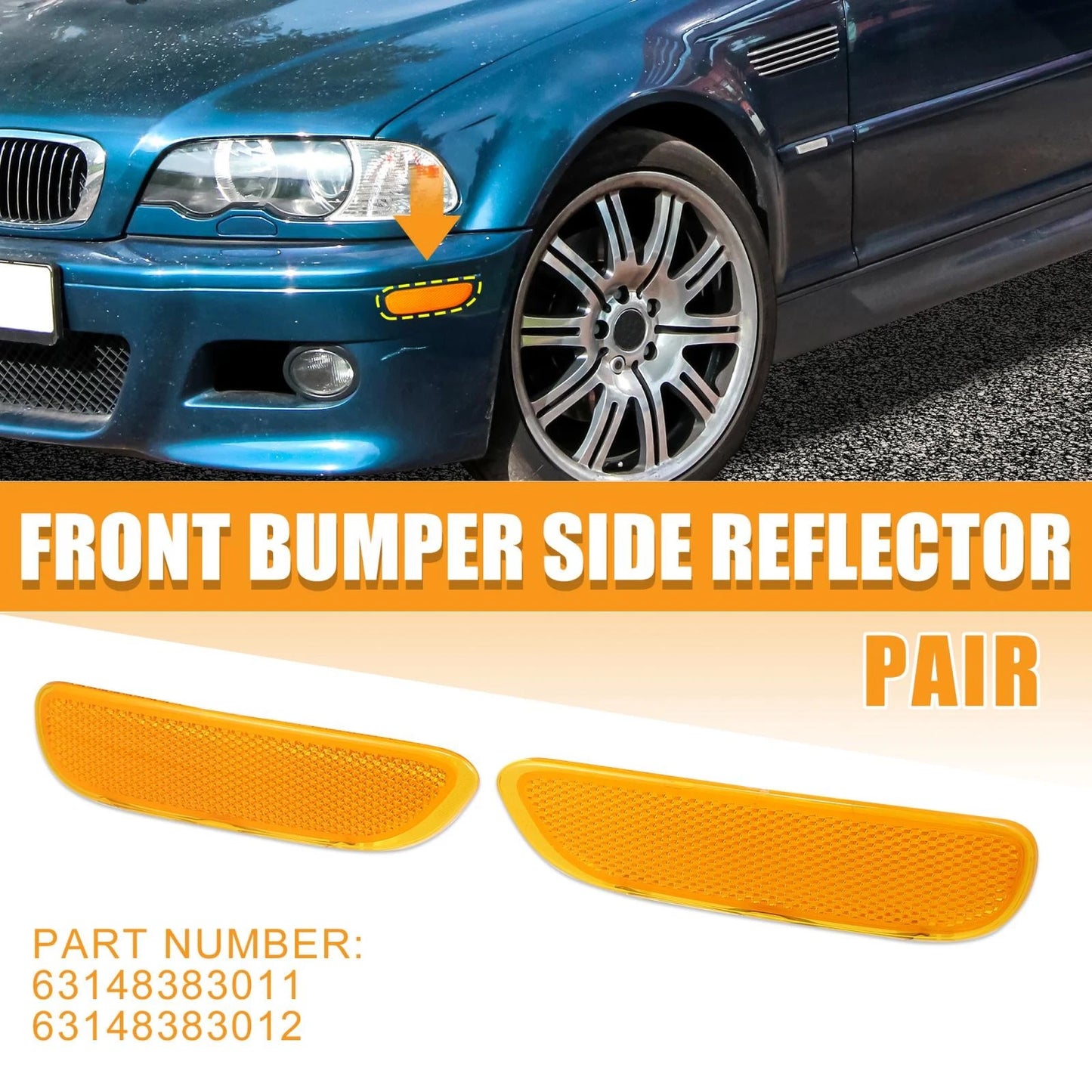 Front Bumper Reflector Side Marker for BMW 325Ci 330Ci 328Ci (2001-2006)