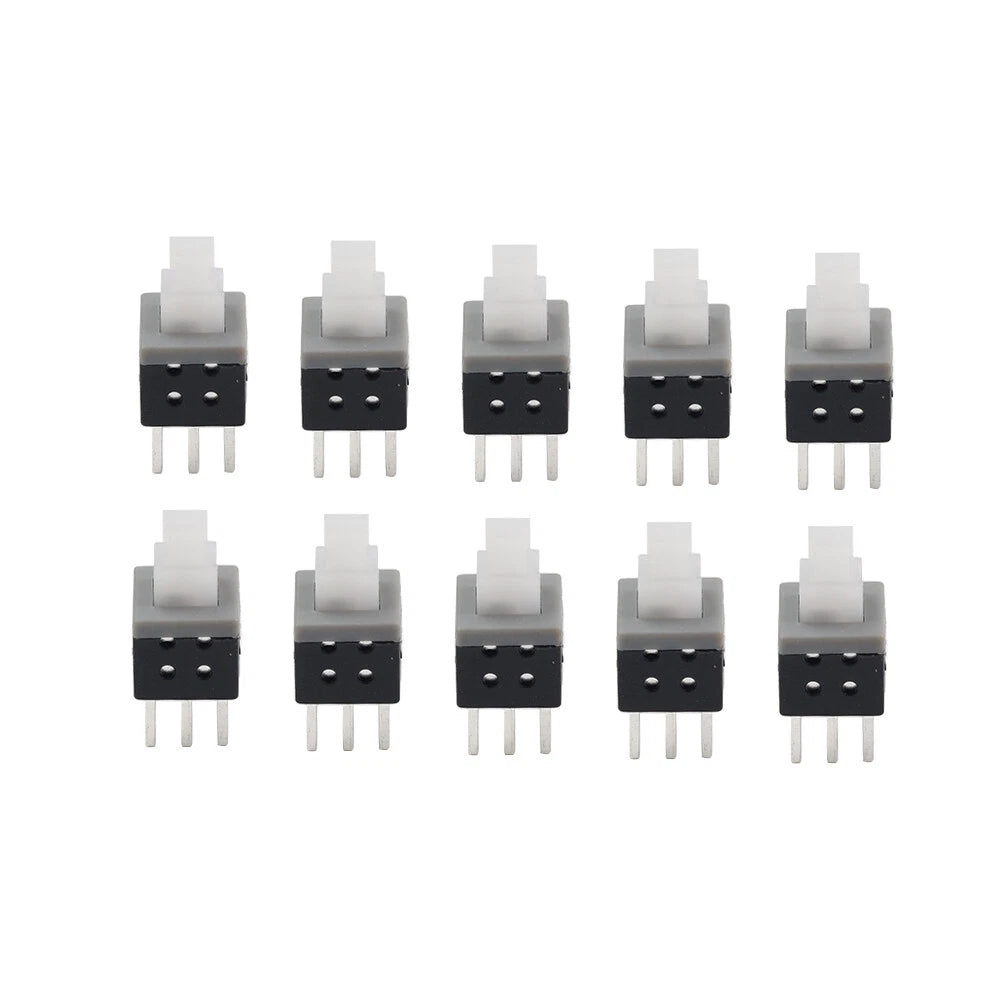 10 x 5.8x5.8x10mm Tactile Self Lock 6 Pin Push Button Switch for Various Models