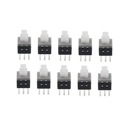 10 x 5.8x5.8x10mm Tactile Self Lock 6 Pin Push Button Switch for Various Models