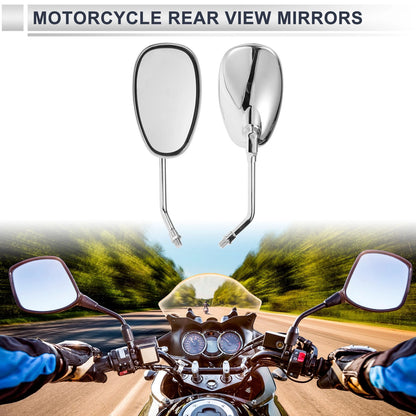 M10 Rear View Mirror for Motorcycle Handlebar Chrome Silver Tone Iron