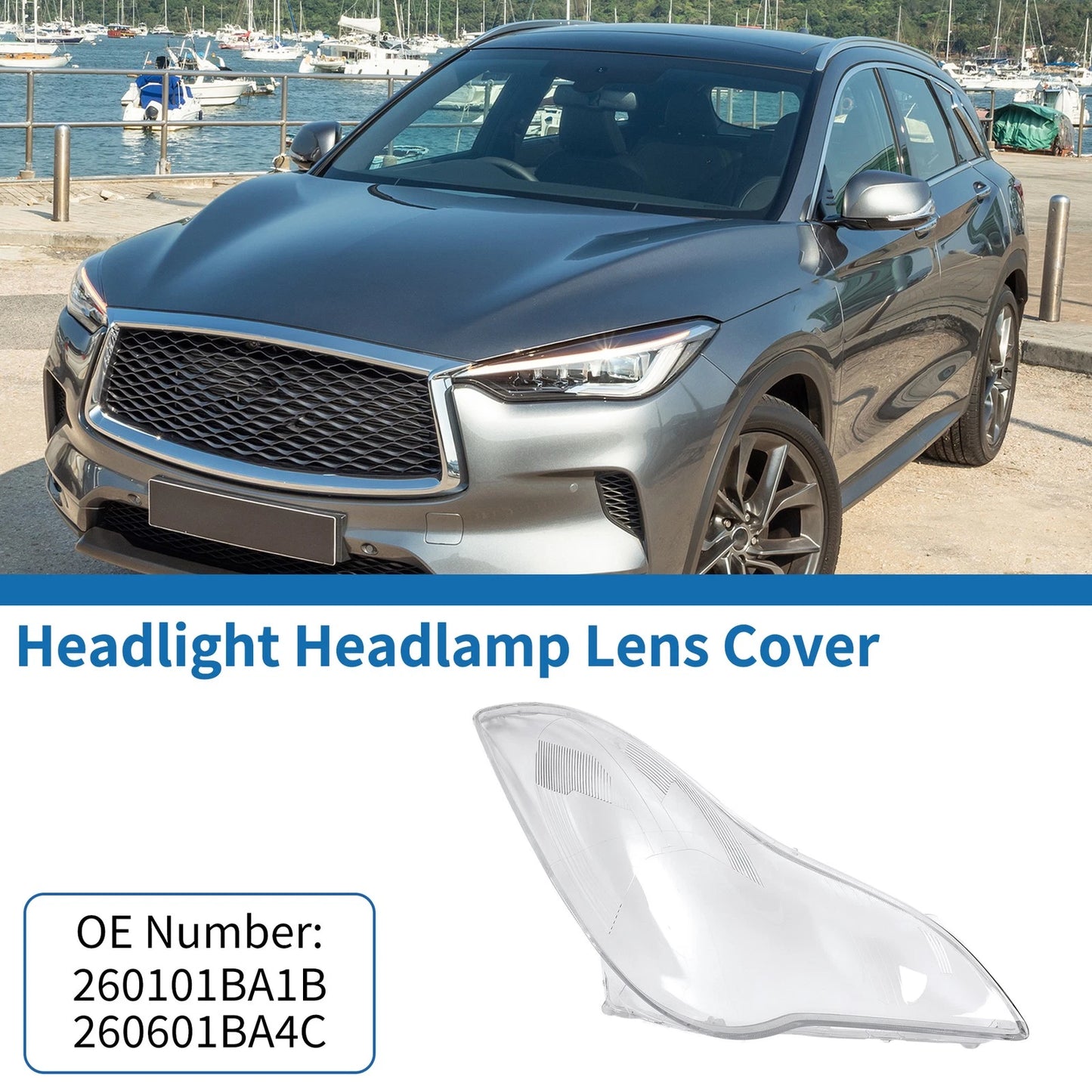 1 Pc Front Right Headlight Lens Cover for Infiniti QX50 (08-13)