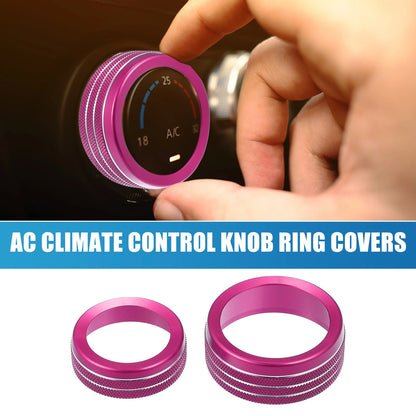 AC Radio Switch Knob Cover Decals for Dodge Durango 2014-2020 - Set of 3 Pink