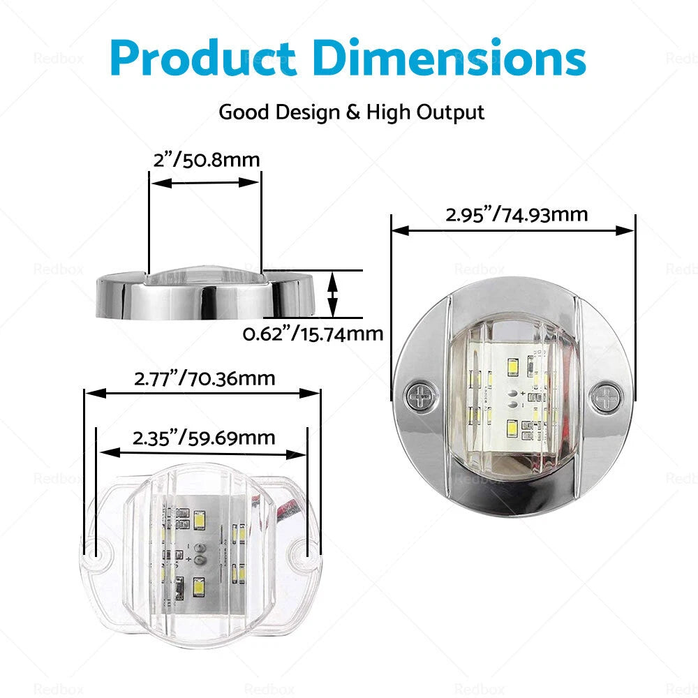 4 x LED Round Marine Boat Cabin Deck Courtesy Lights for Boat (N/A)