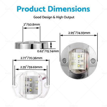 4 x LED Round Marine Boat Cabin Deck Courtesy Lights for Boat (N/A)