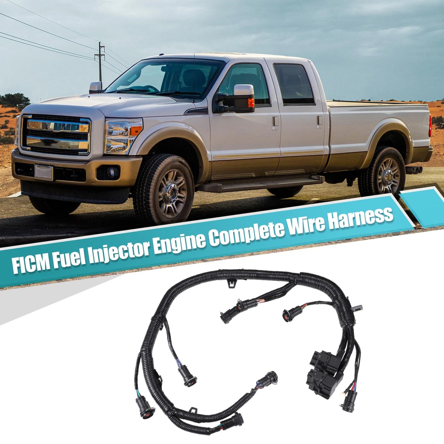 Fuel Injector Engine Wire Harness for Ford F250 F350 F450 F550 (2003-2007)