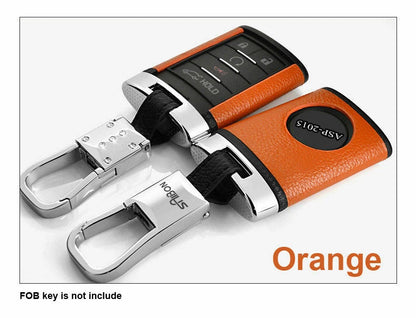 Orange Remote Leather FOB Key Case Cover Shell Fit For CADILLAC SRX XTS CTS