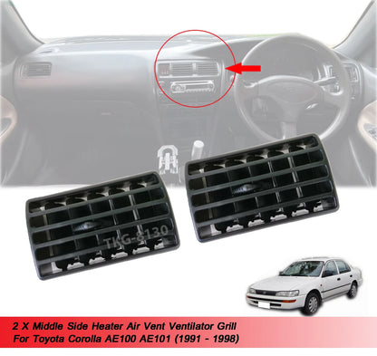 2 x Middle Side Air Vent Trim for Toyota Corolla (1991-1997)