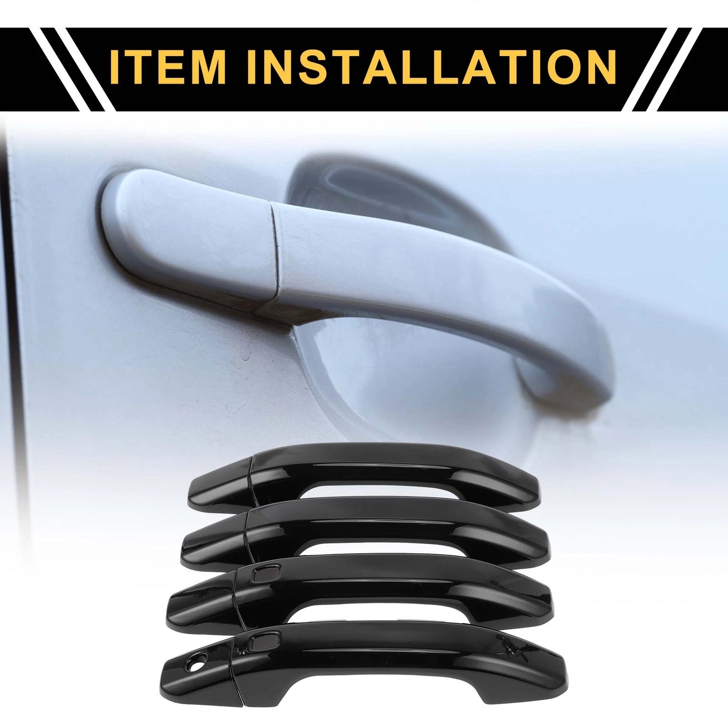 4pcs Exterior Door Handle Cover for GMC Yukon (2015 - 2023) Black