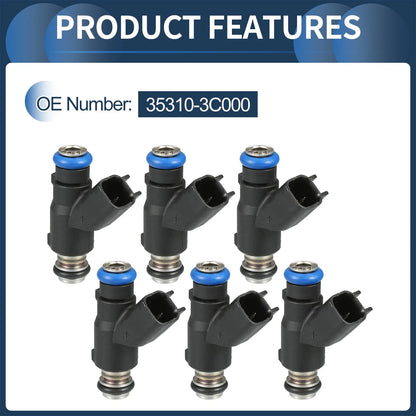 Fuel Injector 3.3L for Hyundai Santa 2007-2009 - 6 x Black Injectors