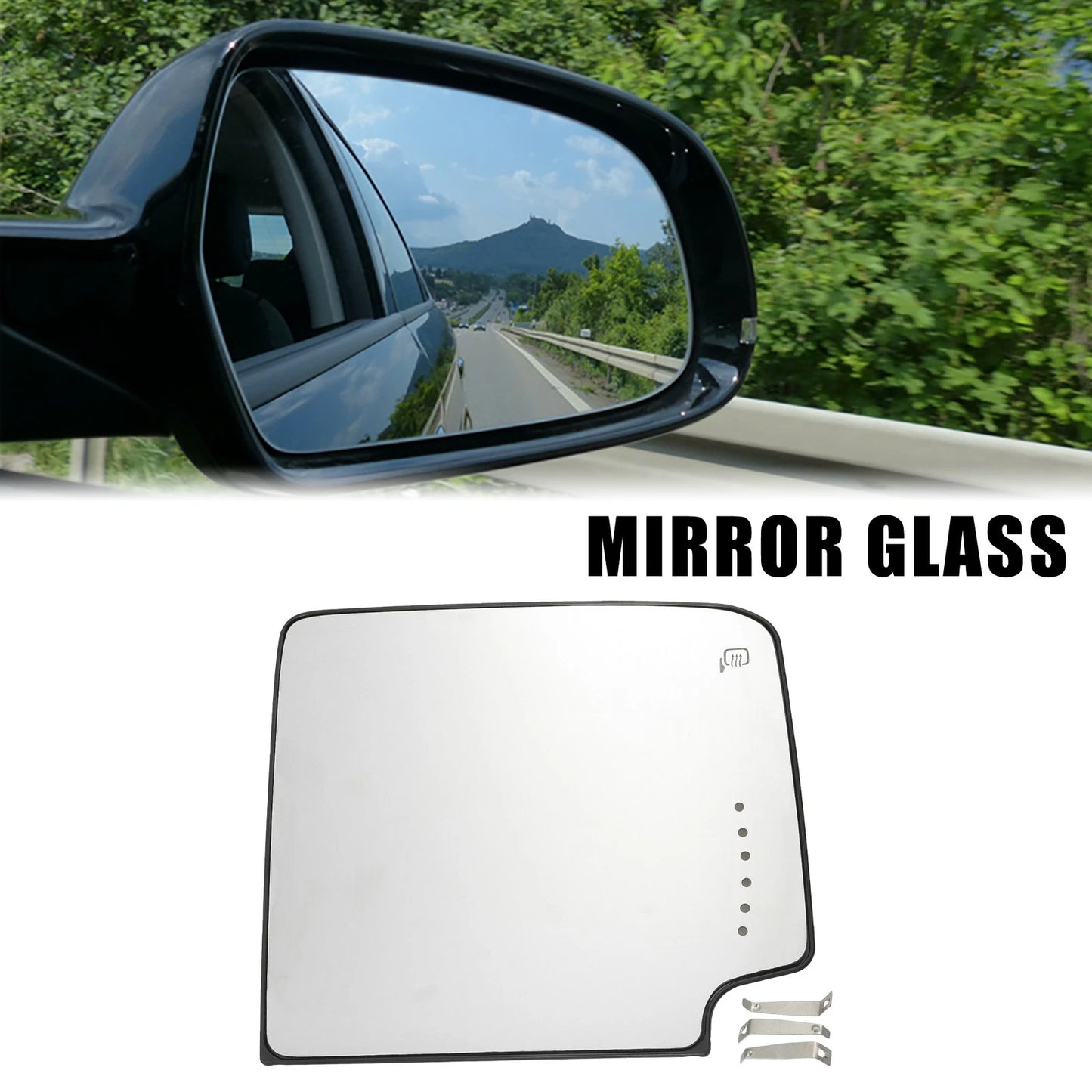 Right Upper Side Rearview Mirror Glass Heated for Chevrolet Silverado
