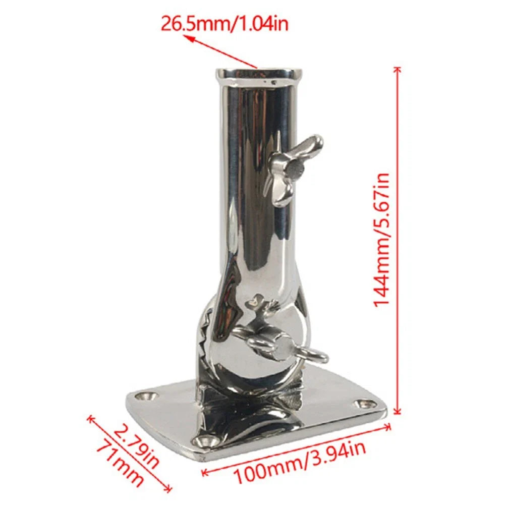 Heavy Duty Flag Pole Holder for Truck/RV/Boat/Yacht - 316 Stainless Steel