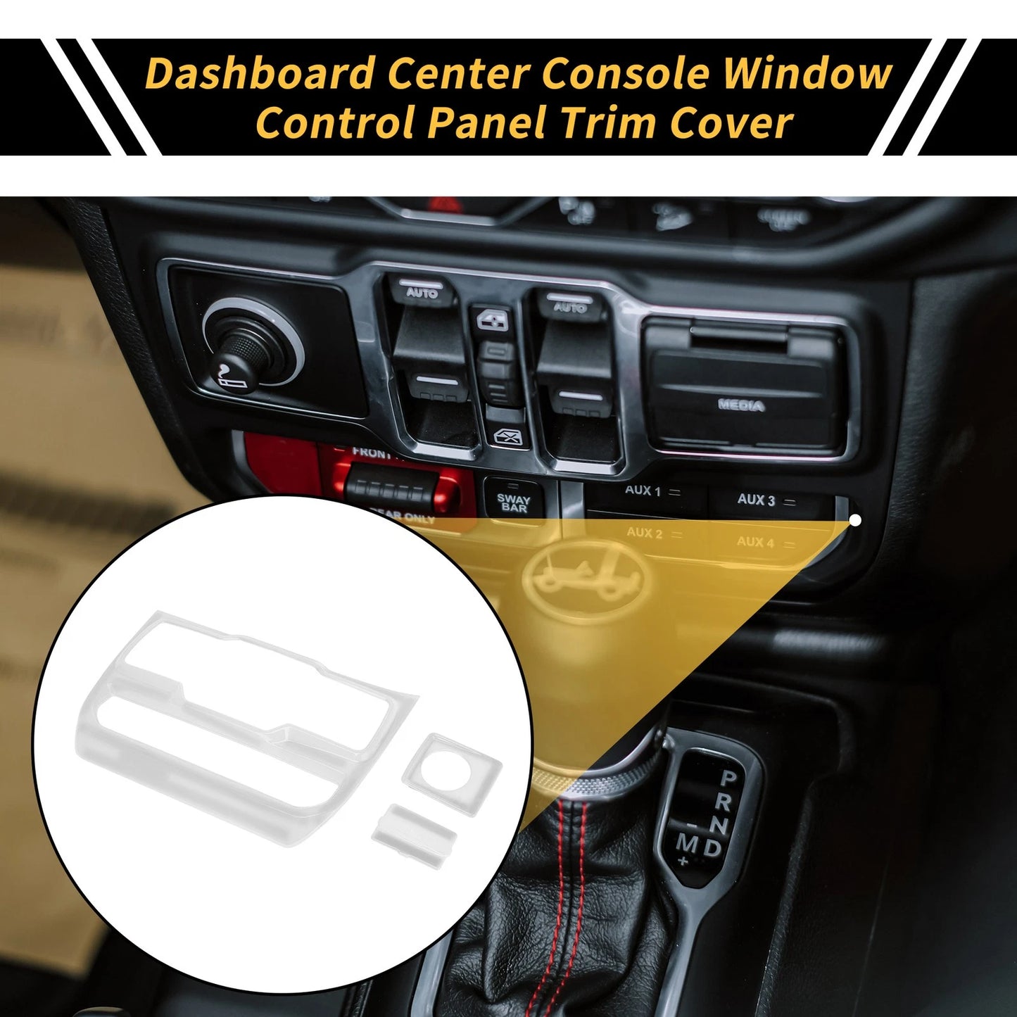 Dashboard Center Console Window Control Panel Cover for Jeep Wrangler (2007-2018)