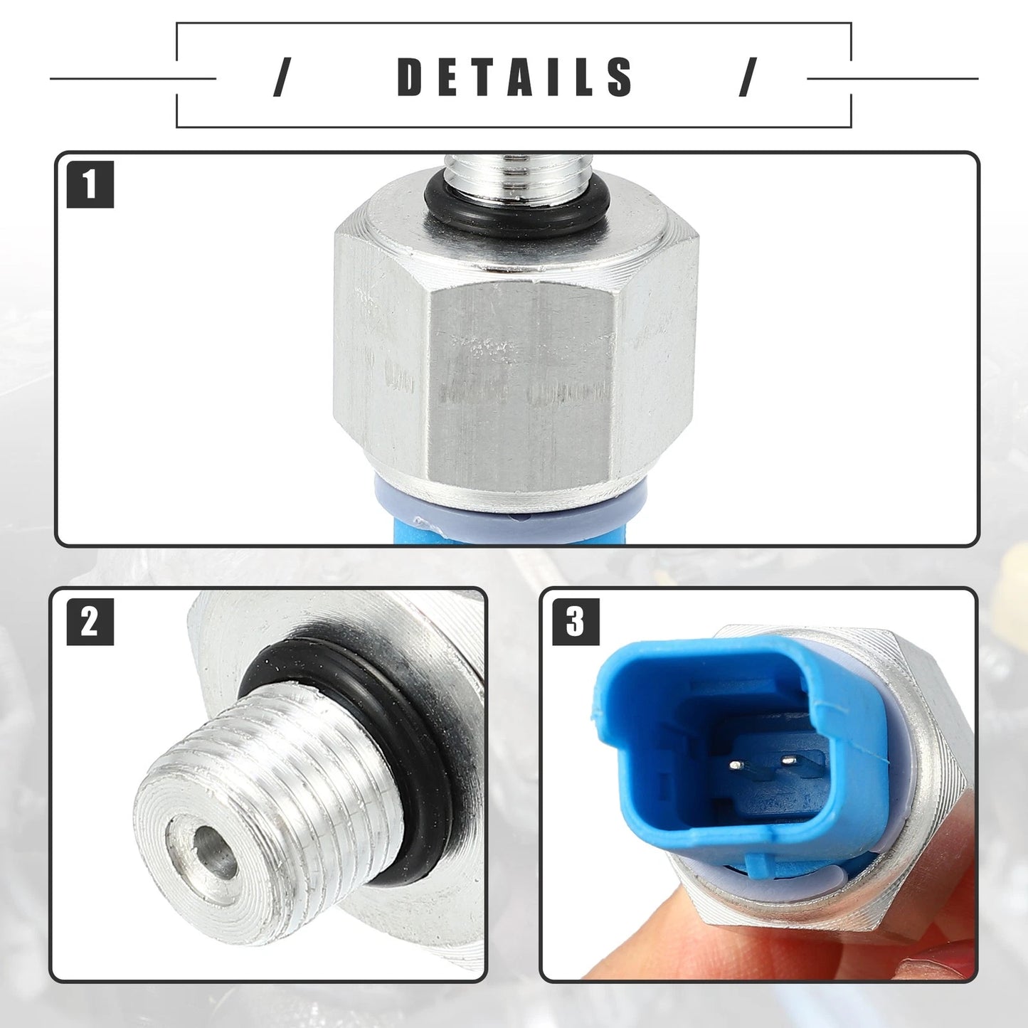 Engine Oil Pressure Sensor for Ford Mondeo Mk4 (2007-2014) Metal Blue Silver Tone