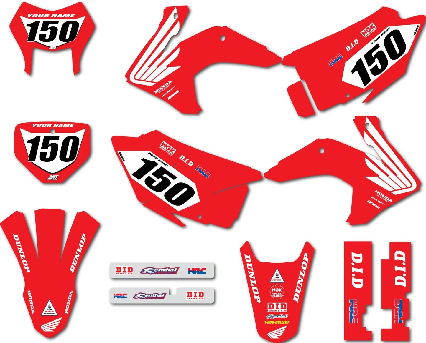 Custom Graphics Full Kit for Honda CRF 150F (2015-2025) Presto Style Stickers