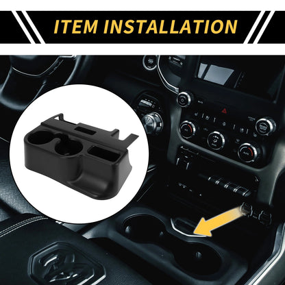 Center Console Cup Holder for Dodge Ram 1500 2500 3500 Coin Holder Black