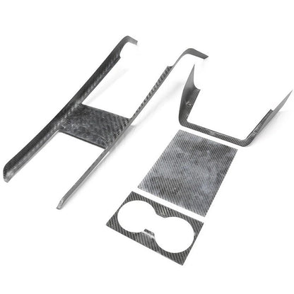 Matte Carbon Fiber Console Panel Cover Trim Kit for Tesla Model S X 2021+