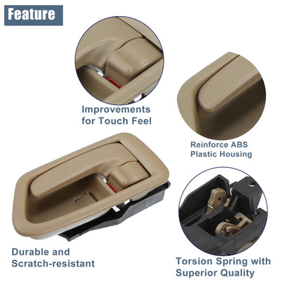 Light Brown Left & Right Interior Door Handles for Toyota Camry (2007-2011)