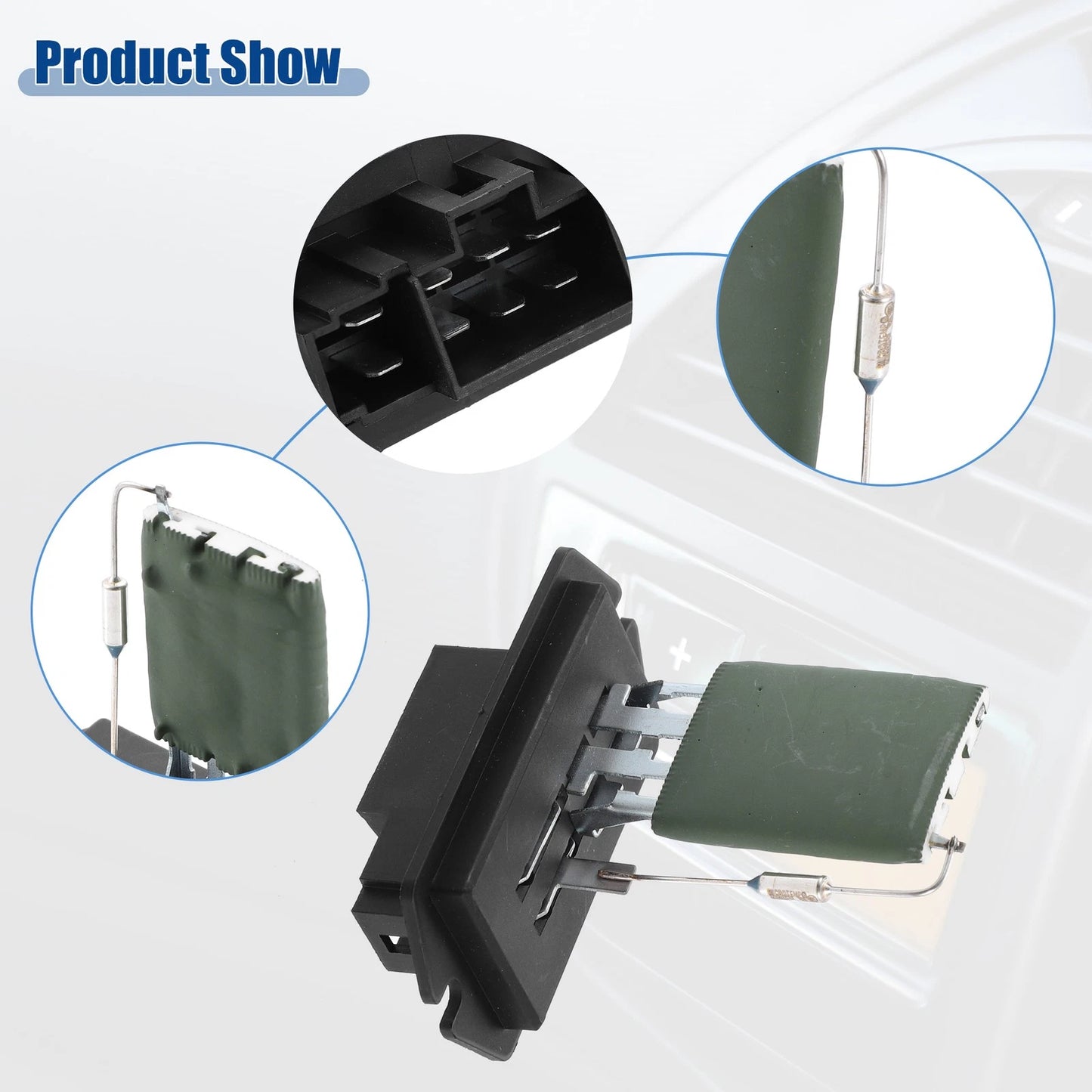 HVAC Blower Motor Resistor Replacement for Chrysler Black Silver Tone Green