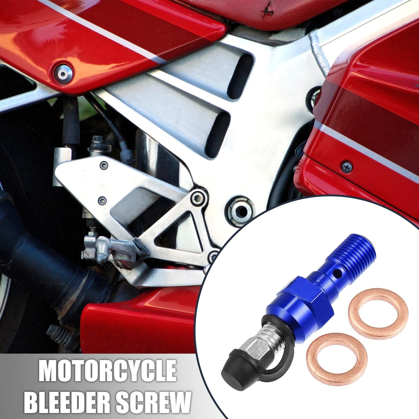 Set Motorcycle Master Cylinder M10x1.0 Bleeder Screw Dust Cap for MakeModel