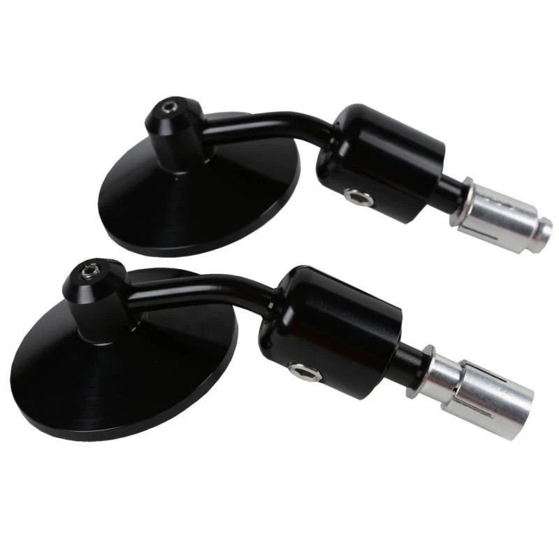 End Rearview Mirrors 3" Round 7/8" Handlebars for Harley