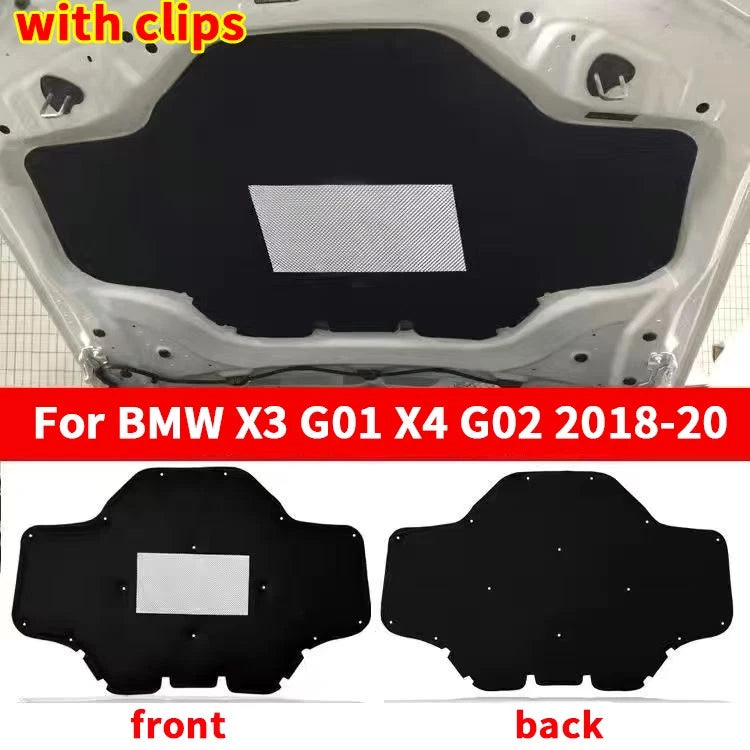 Pad Cover Shield Car Hood Engine Sound Insulation for BMW X3 X4 (2018–2020)