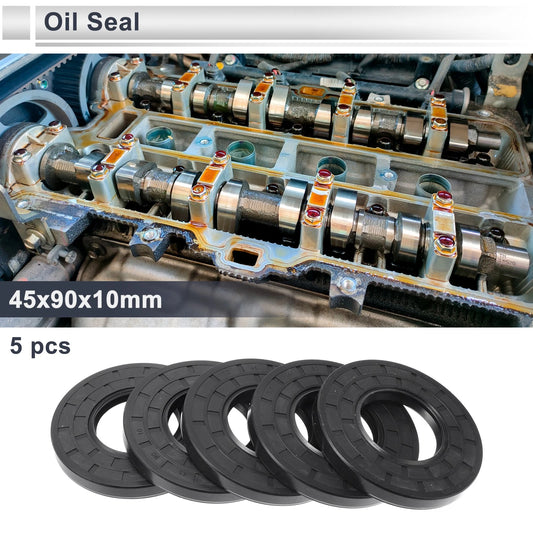 Oil Seal Nitrile Rubber 45x90x10mm Black 5 Pcs for Make Model