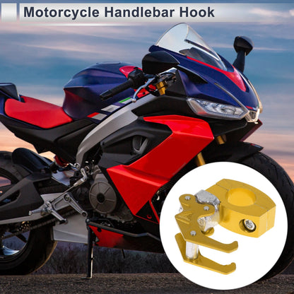 Square Fingerprint Motorcycle Hanging Hook 1 Pcs Gold Tone 72mm for Make Model