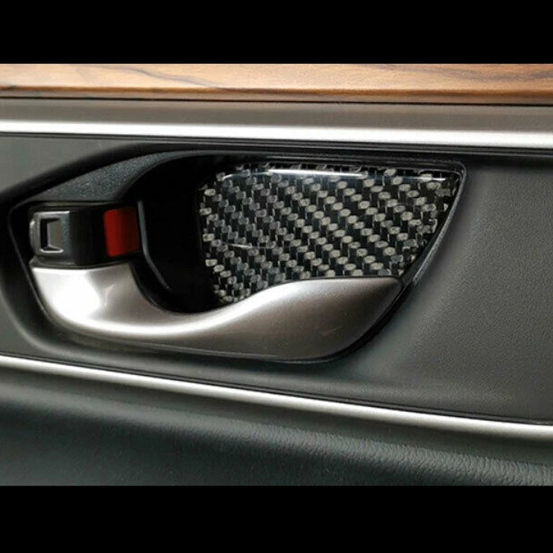 4pcs Carbon Fiber Door Dish Covers for Honda CR-V 2017-2021