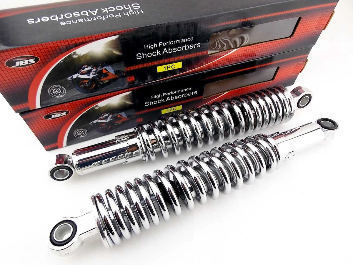 340mm JBS Chrome Rear Shock Absorbers for BMW R100 CS/RS/RT/S/7 (1976-1996)