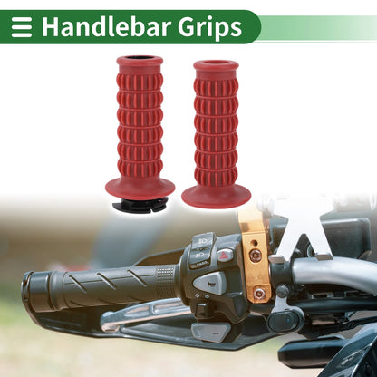 7/8" 22mm Hand Grips Cover Kit for Motorcycle Dark Red TPU