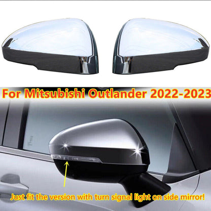 2 x Chrome Rearview Side Mirror Cover Trim for Mitsubishi Outlander (2022–2023)
