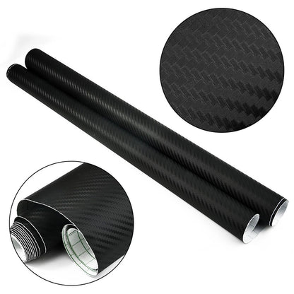 50x200cm Car 3D Matt Black Carbon Fiber Vinyl Wrap Roll Sticker Decal