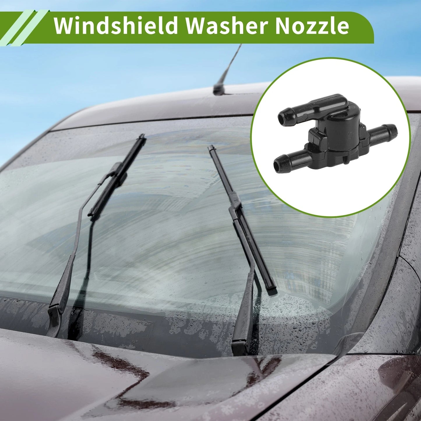 Windshield Washer Nozzle w/ Hose Connector 1 Set for Toyota