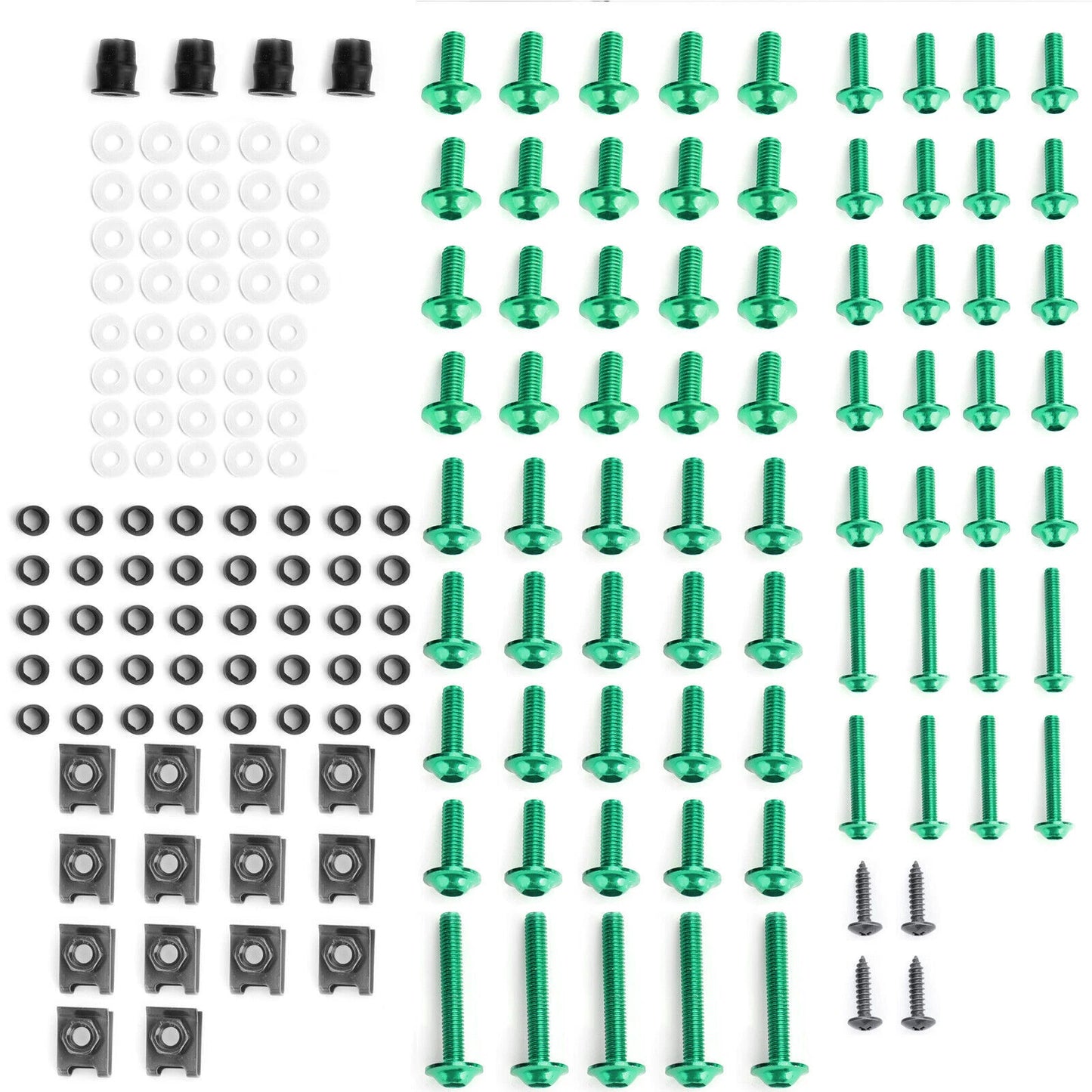 177 x Green Fairing Bolts M5/M6 for Motorcycle F3