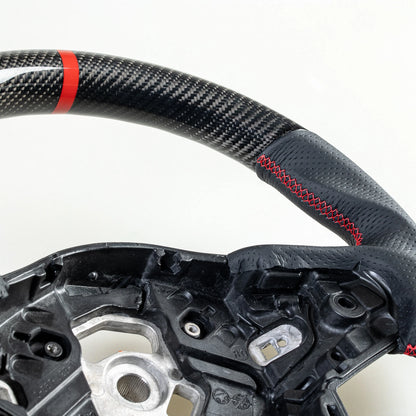 Flat Bottom Carbon Leather Steering Wheel for Toyota Supra A90 (2019-2021)