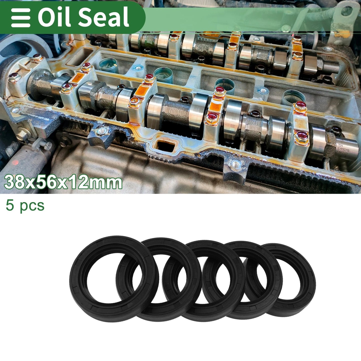 Oil Seal 38x56x12mm Black Seal Ring Rotary Shaft NBR Rubber for Make Model