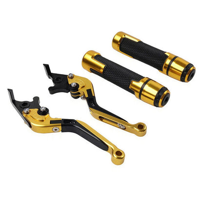 Gold Extendable Brake Clutch Lever Grip Set for Yamaha YZF R1 R6 (2004-2023)