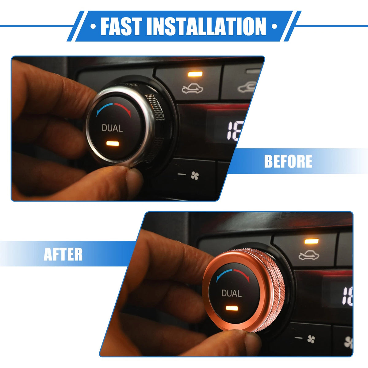 4 x Car AC Climate Control Knob Rings for Ford Maverick (2022-2023) Orange
