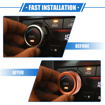 4 x Car AC Climate Control Knob Rings for Ford Maverick (2022-2023) Orange