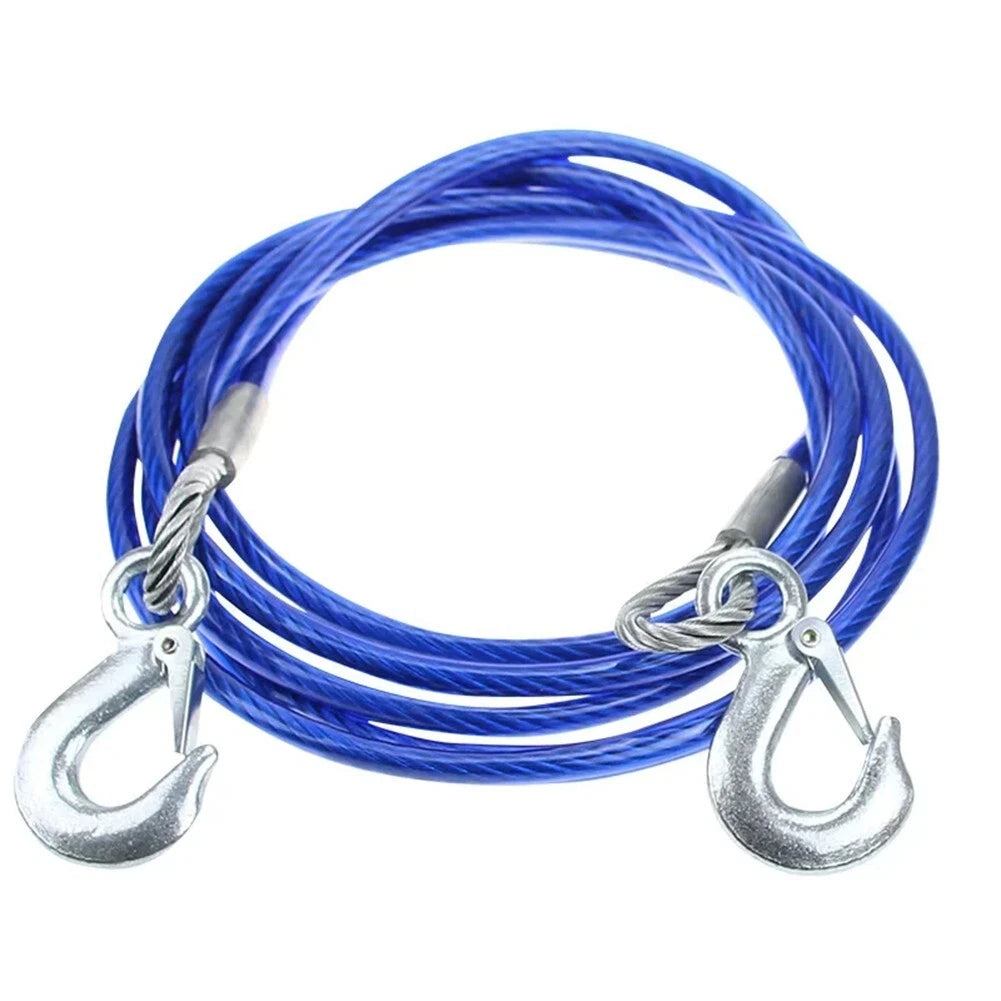Blue Rubber Coated Tow Recovery Hook Rope 5 Ton 4Meter for Vehicle