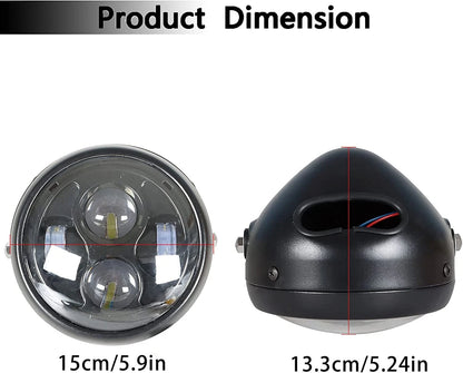 6.3" Retro Vintage White LED Headlight for Honda CG125
