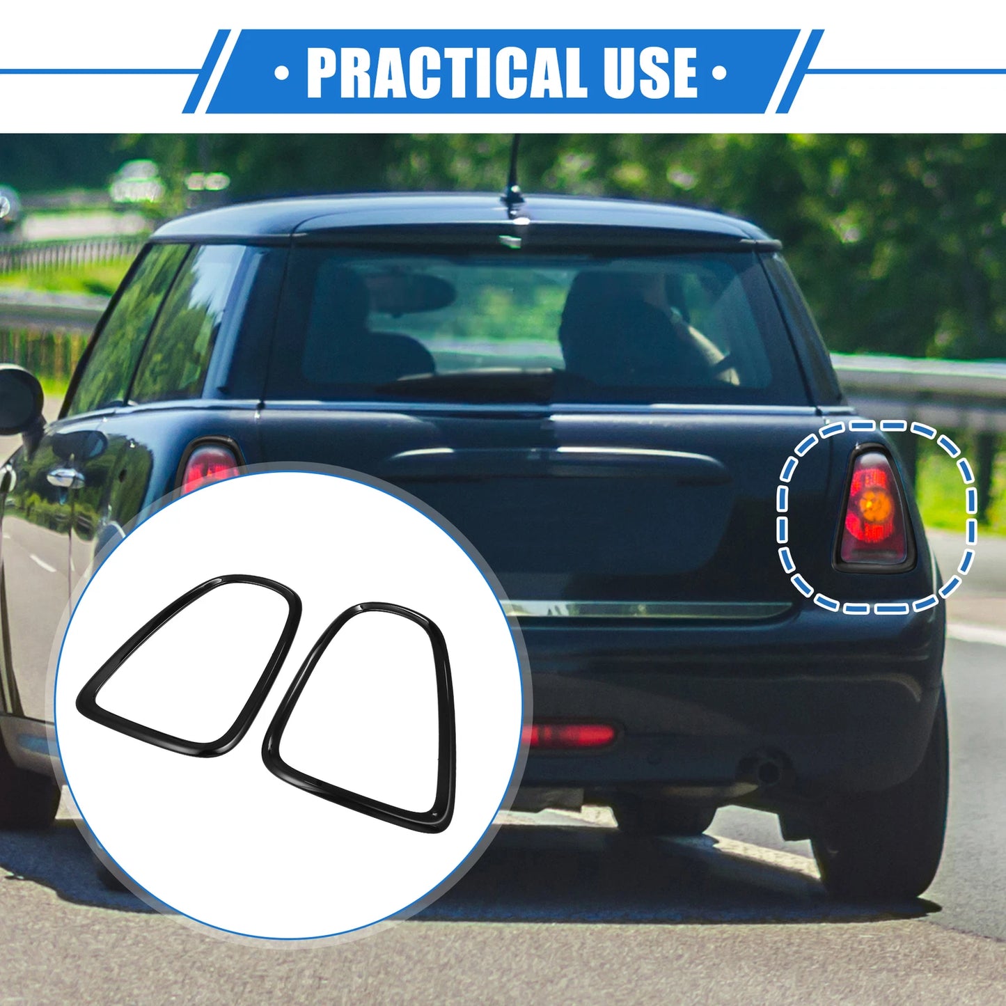 Taillight Trim Rings for Mini Cooper R58 Coupe S Clubman (2008-2015) Black