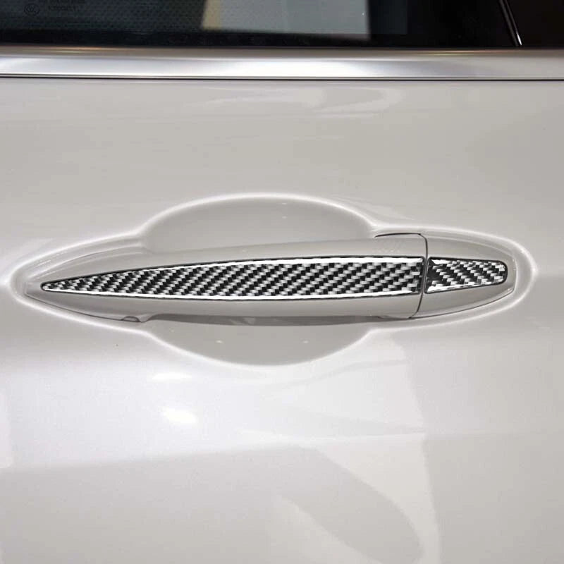 Real Carbon Fiber Outer Door Handle Cover Strip Trim Fit For BMW X5 X6 2014-2019