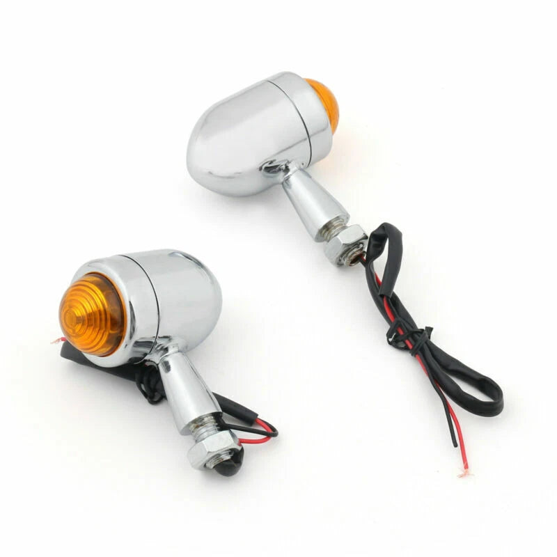 2 x Bullet Mini Heavy Duty Turn Signal Lights for Motorcycle