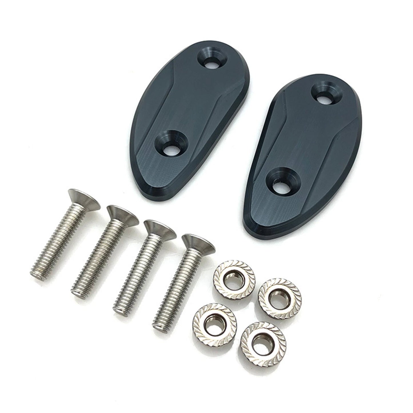 Gray Rearview Mirror Block Off Base Plates for Honda CBR1000RR (2020-2023) 2 x