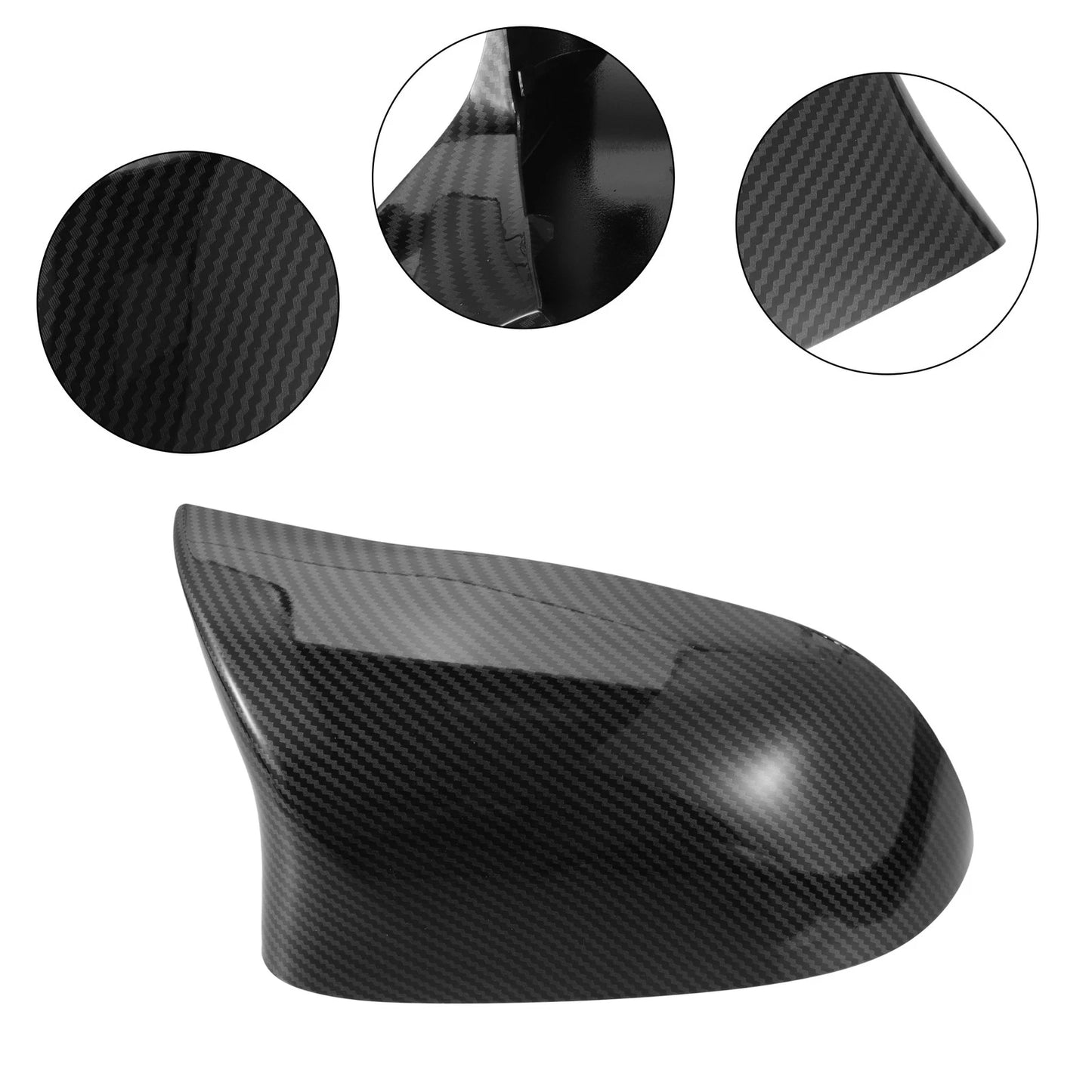 Rear View Mirror Cover for BMW X3 Series F25 (2011-2017) - Carbon Fiber Black