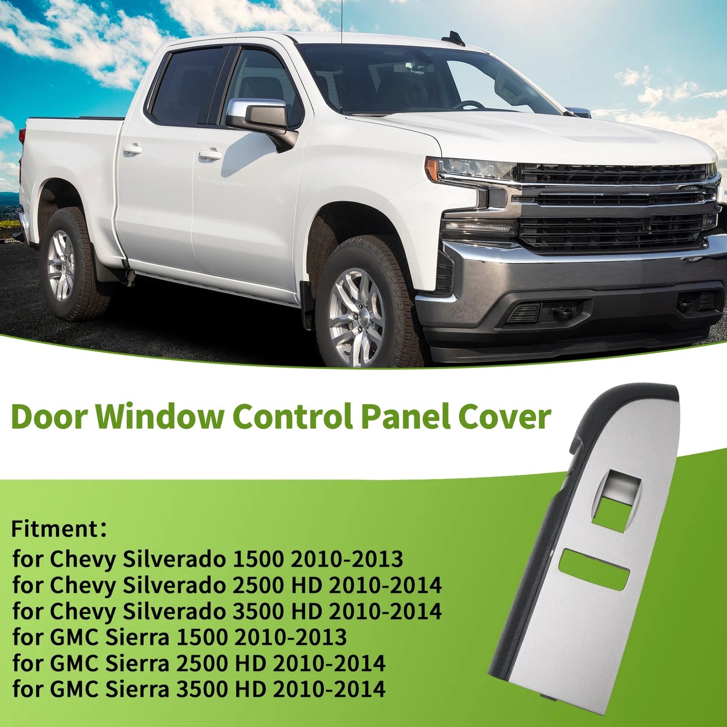 Bezel Cover Front Right Window Switch for Chevy Silverado 1500