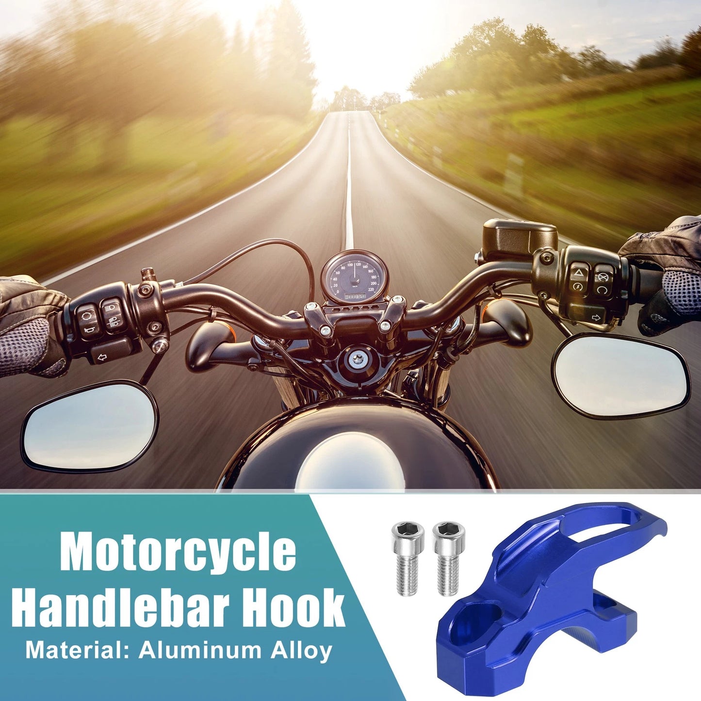 1 Set Handlebar Hook Blue with Screws for Honda PCX160 (2012–2023)