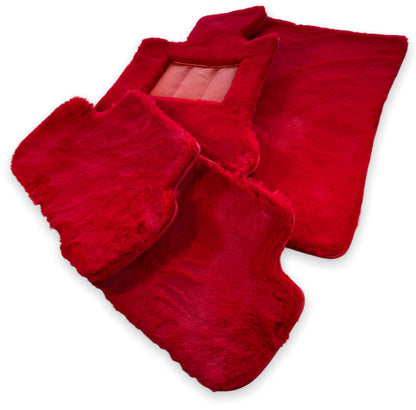 Red Sheepskin Floor Mats for Rolls Royce Phantom (2003-2016)