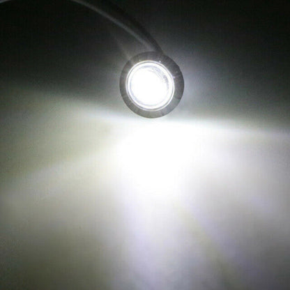 4x White Round LED Bullet Button Side Marker Lights for Car Truck Trailer DC 12V